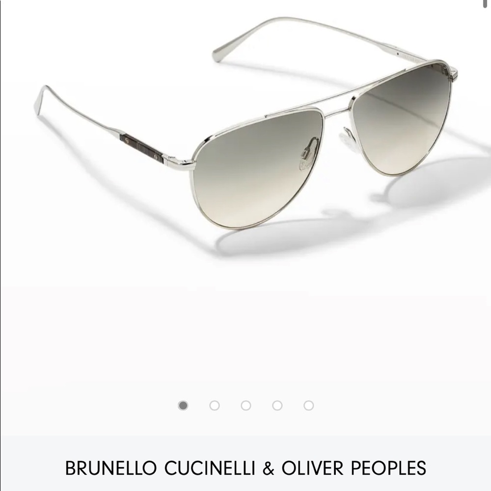 Brunello Cucinelli x Oliver Peoples disoriano metal aviator sunglasses